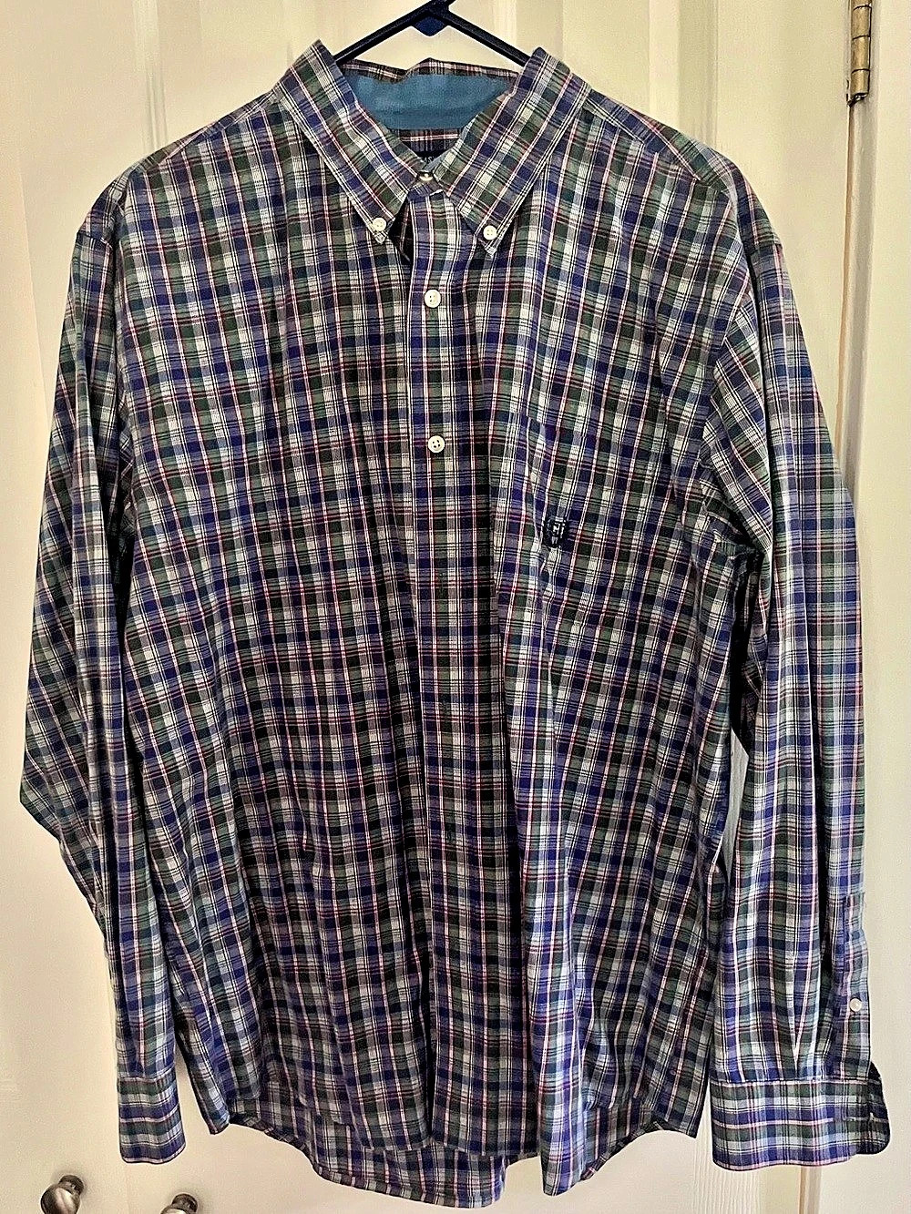 Chaps Easy Care Long Sleeve Plaid Woven Shirt XL